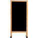 A black porcelain A-Frame with a solid oak wood frame.