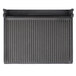 A black rectangular grill plate with a grooved metal bottom.