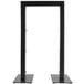 A black metal rectangular frame stand with three tiers.