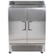 True T-49F-HC 54 inch Two Section Solid Door Reach In Freezer
