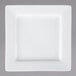 A Libbey white porcelain square plate with a wide white border.