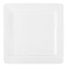 A white square porcelain plate with a wide rim.