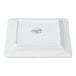A white square porcelain plate with a wide rim.