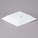 A Libbey white square porcelain pasta bowl with a logo on the rim.