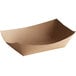 A brown paper tray on a white background.