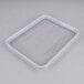 A Cambro clear plastic GripLid on a plastic container.
