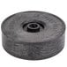 A round black polyethylene tortilla server with a hole in the center.