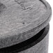 An HS Inc. charcoal polyethylene tortilla server on a table.