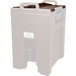 A dark brown plastic lid for a Cambro beverage dispenser.