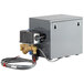 A grey box with a black and silver Viking Pro III Chemical Pump System and black valve.