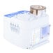 The Dema 2504 Squirt DC drain and odor control chemical dispensing system with a blue and white device.