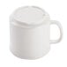 An ivory SAN plastic mug with a handle.