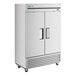 A white True T-49-HC reach-in refrigerator with two solid doors.