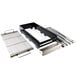 A black metal FMP charbroiler frame with grill rack and metal grate handles.