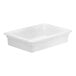 A white plastic Cambro food storage container with a lid.