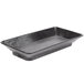 A black rectangular polyethylene deli server from HS Inc. with a handle.