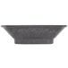 A charcoal rectangular polyethylene condiment server with a grey rim.