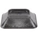 A black rectangular HS Inc. polyethylene condiment server with a lid.
