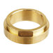A bronze gear bearing with a hole in it.