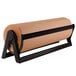 A Bulman black steel paper dispenser holding a roll of brown paper.