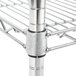 A Metro Super Erecta chrome post on a wire shelf.