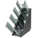 A black plastic Vollrath countertop organizer with four slanted sections.