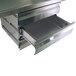 A stainless steel Advance Tabco drawer with two trays inside.