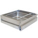 An Advance Tabco stainless steel drawer with a handle.