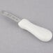 A Mercer Culinary New Haven style oyster knife with a white handle.