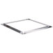 A square metal frame with a square metal plate.