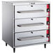 A stainless steel Vulcan freestanding three drawer warmer.