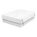 A white corrugated half sheet cake box with a lid.