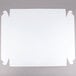 A white rectangular paper box with cut out corners.