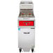 A large commercial Vulcan gas floor fryer with red and black digital controls.