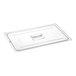 A clear rectangular Cambro plastic container lid with a handle.