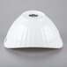 A 10 Strawberry Street Whittier white porcelain boat bowl with line texture on a white surface with light streaks.