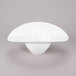 A close up of a white 10 Strawberry Street Somba oval bowl with a curved rim.