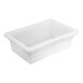 A white Cambro poly food storage box with a lid.