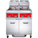 A Vulcan gas fryer system with red and black computer controls.