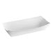 A white rectangular paper hot dog tray.