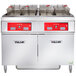 A large commercial Vulcan electric floor fryer with computer controls and KleenScreen filtration.