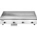 A Vulcan stainless steel countertop griddle with snap-action thermostatic controls.