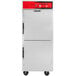 A white rectangular Vulcan cook and hold oven with black handles.