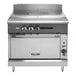 A Vulcan V Series commercial gas range with a French top and standard oven.