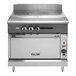 A Vulcan V Series stainless steel heavy-duty range with a French top and convection oven.