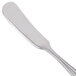 A silver Libbey butter spreader with a handle.