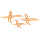A Tablecraft bamboo riser set with three fold-away wooden stands.