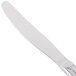 A close up of a Libbey stainless steel utility/dessert knife with a silver handle.