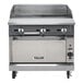 A Vulcan V Series stainless steel commercial gas range with griddle top.