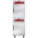 A large silver and red Vulcan cook and hold oven.